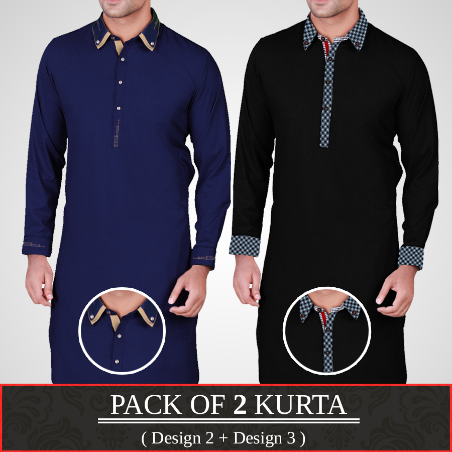Pack Of  2 Kurta ( Design 2 + Design 3 )